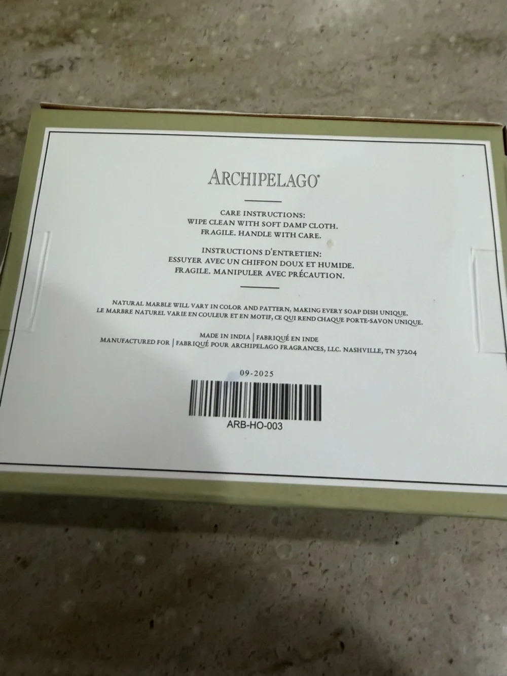 Archipelago Marble Soap Dish in Gray and White - Picture 4 of 5